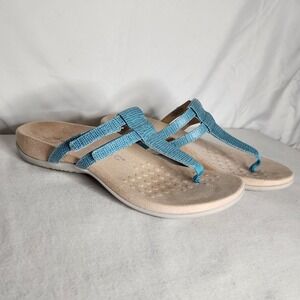 Vionic Elvia Orthopedic Comfort Sandals Wide Width Blue Size 8